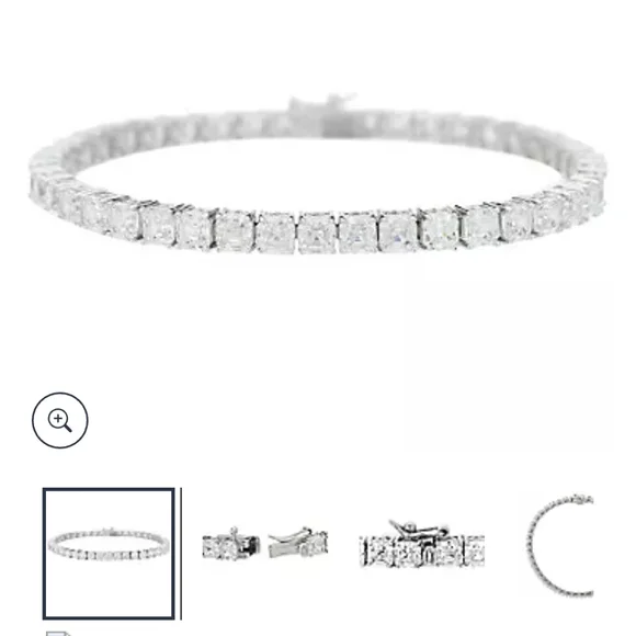 ✨ Asscher Cut CZ Tennis Bracelet 925 Sterling | QVC Style - Picture 3 of 15